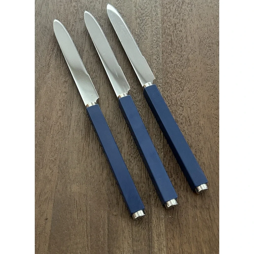 Villeroy & Boch Play Blue Ocean Butter Knives Set Of 3 18/10 Stainless Italy